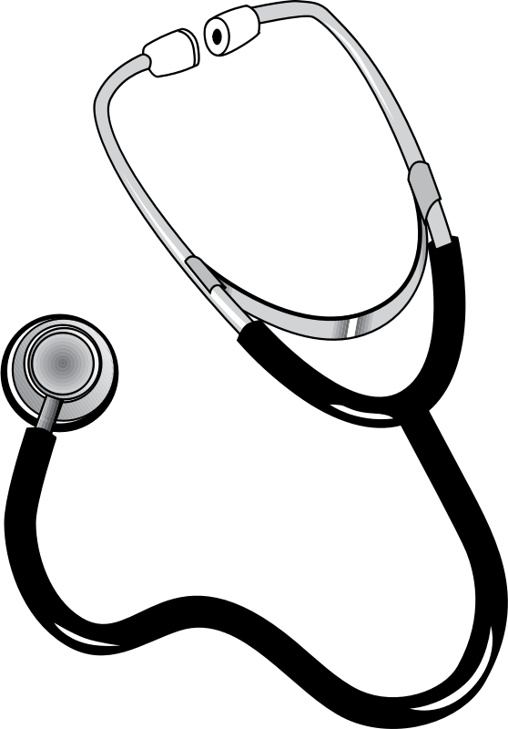 Free Medical Equipment Stethoscope Black And White Line Clipart Clipart Transparent Background