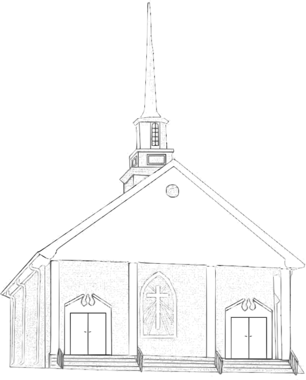 Free Church Black And White Line Art Structure Clipart Clipart Transparent Background