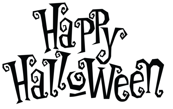 Free Halloween Text Black And White Line Clipart Clipart Transparent Background