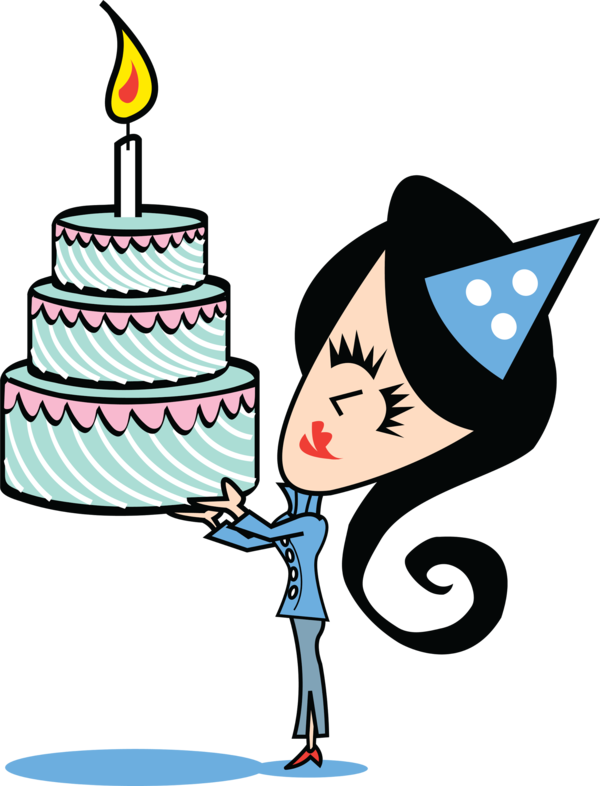 Free Birthday Line Clipart Clipart Transparent Background