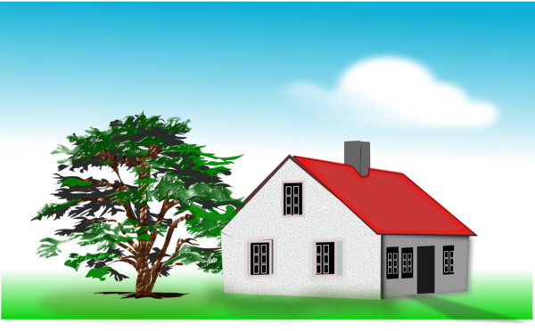 Free House Home Property Tree Clipart Clipart Transparent Background
