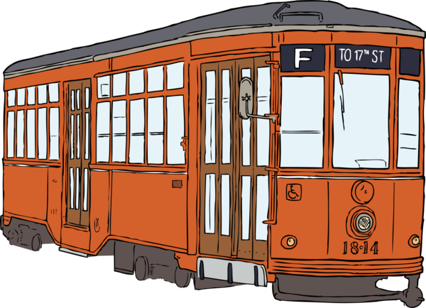 Free Stock Market Vehicle Tram Rolling Stock Clipart Clipart Transparent Background