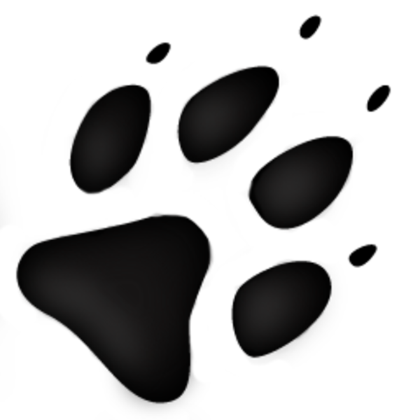 Free Wolf Black And White Paw Clipart Clipart Transparent Background