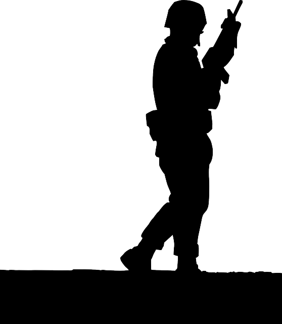 Free Soldier Silhouette Standing Black And White Clipart Clipart Transparent Background