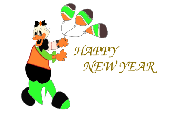 Free New Year Text Cartoon Line Clipart Clipart Transparent Background