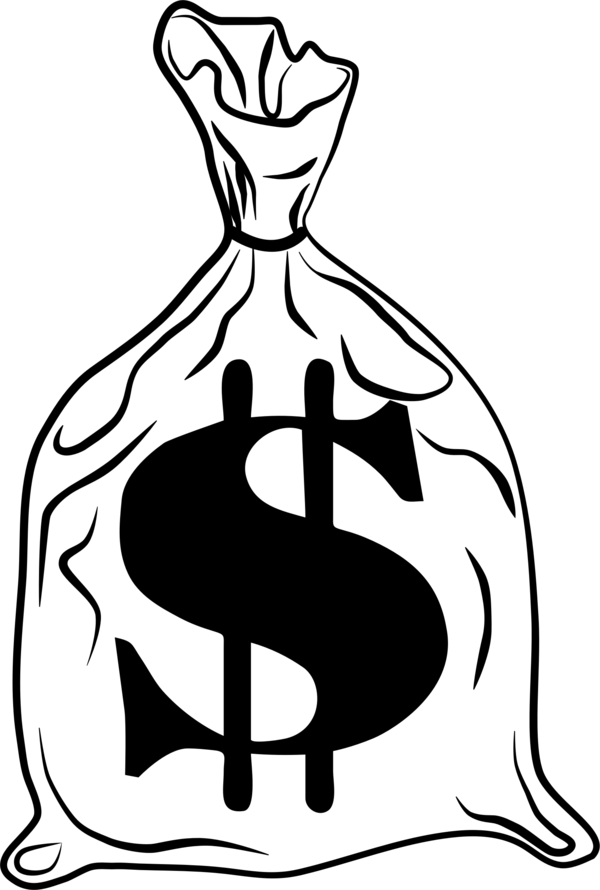 Free Money Black And White Line Art Male Clipart Clipart Transparent Background