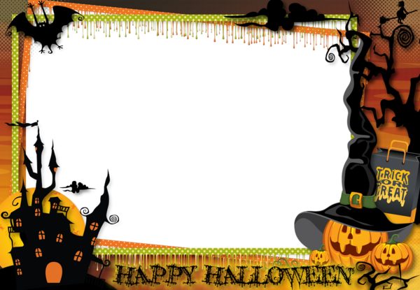 Free Halloween Text Picture Frame Advertising Clipart Clipart Transparent Background