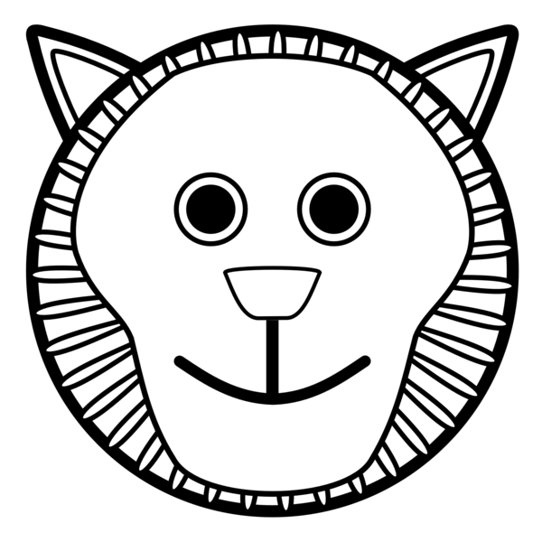 Free Lion Face Black And White Facial Expression Clipart Clipart Transparent Background