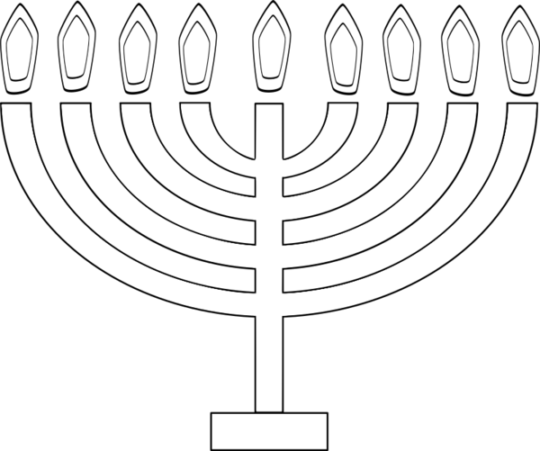 Free Hanukkah Black And White Line Art Text Clipart Clipart Transparent Background