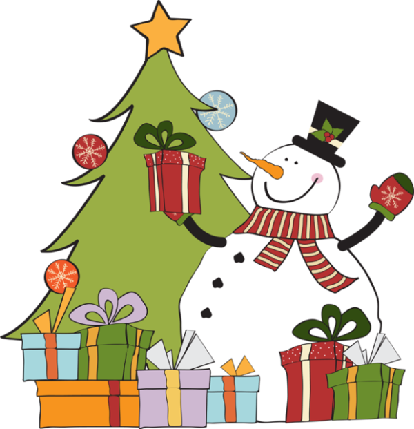 Free Christmas Christmas Christmas Tree Snowman Clipart Clipart Transparent Background