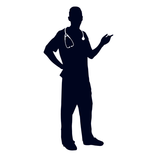 Free Doctor Standing Silhouette Joint Clipart Clipart Transparent Background