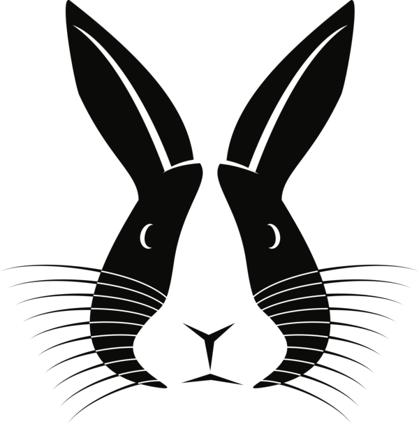 Free Rabbit Black And White Rabbit Head Clipart Clipart Transparent Background