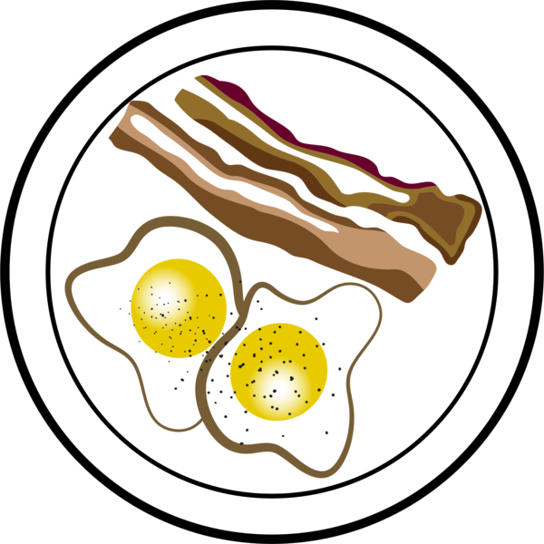 Free Breakfast Food Meal Line Clipart Clipart Transparent Background