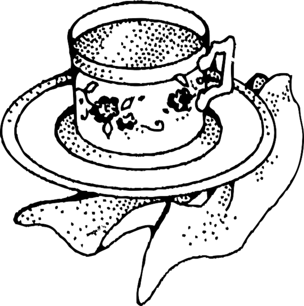 Free Coffee Black And White Line Art Cup Clipart Clipart Transparent Background