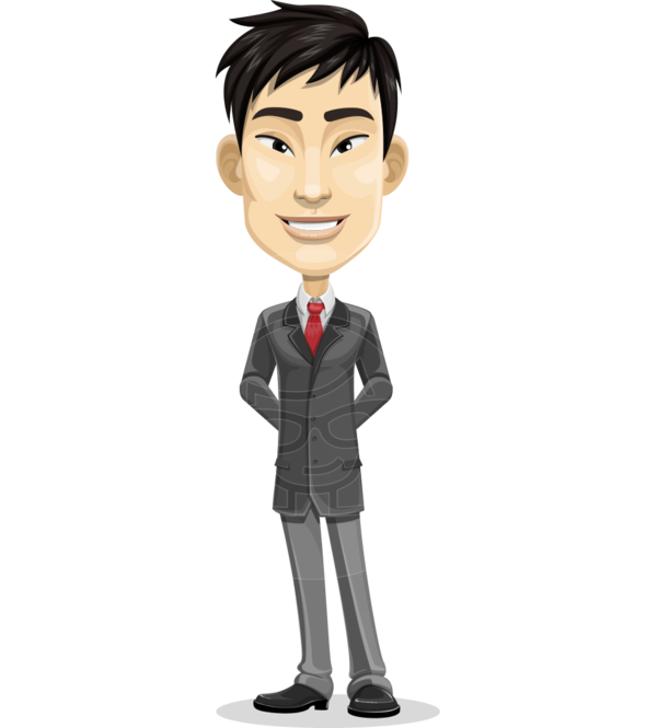 Free Businessman Man Cartoon Standing Clipart Clipart Transparent Background