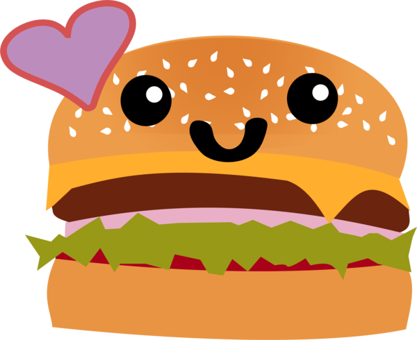 Free Hamburger Junk Food Cartoon Fast Food Clipart Clipart Transparent Background