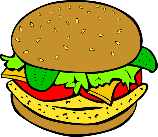 Free Fast Food Food Hamburger Cheeseburger Clipart Clipart Transparent Background