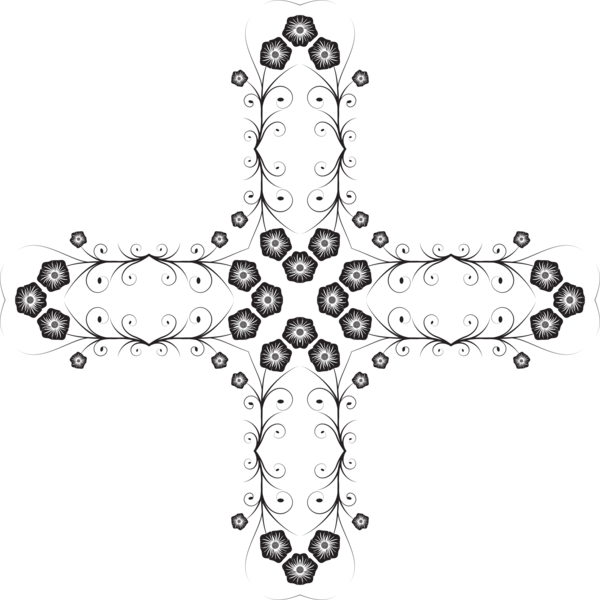 Free Cross Black And White Cross Line Clipart Clipart Transparent Background