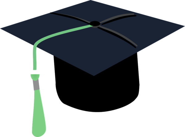 Free Graduation Headgear Cap Line Clipart Clipart Transparent Background