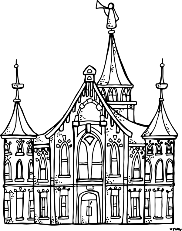 Free Book Black And White Landmark Medieval Architecture Clipart Clipart Transparent Background