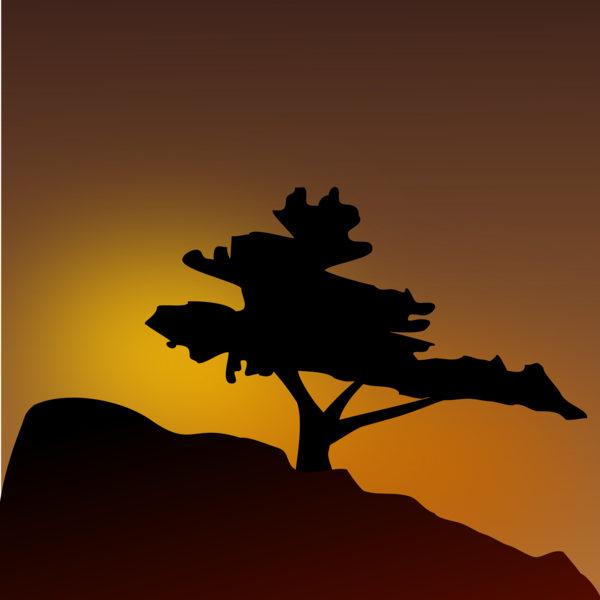 Free Landscape Silhouette Sky Tree Clipart Clipart Transparent Background
