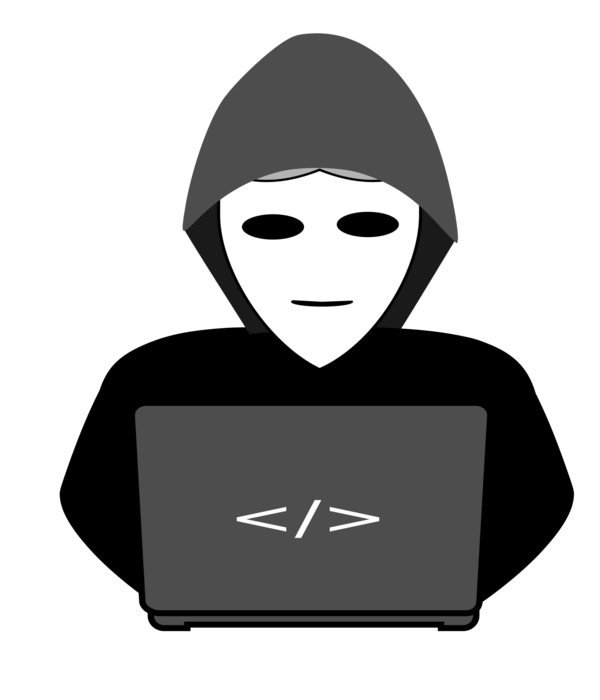 Free Hacker Face Head Black And White Clipart Clipart Transparent Background