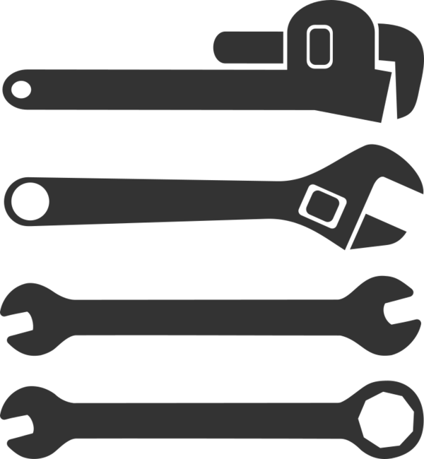 Free Plumber Black And White Line Wrench Clipart Clipart Transparent Background