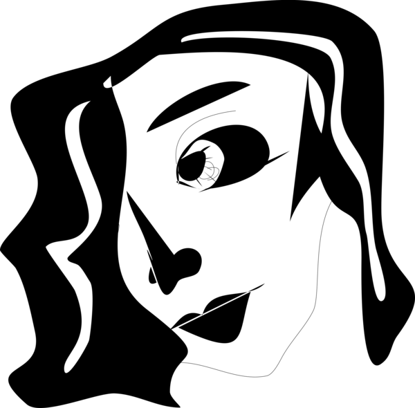 Free Woman Face Black And White Woman Clipart Clipart Transparent Background