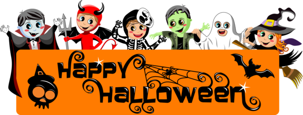 Free Halloween Cartoon Text Logo Clipart Clipart Transparent Background