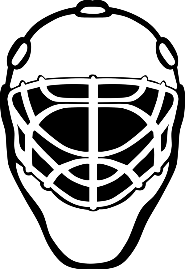 Free Hockey Black And White Headgear Personal Protective Equipment Clipart Clipart Transparent Background