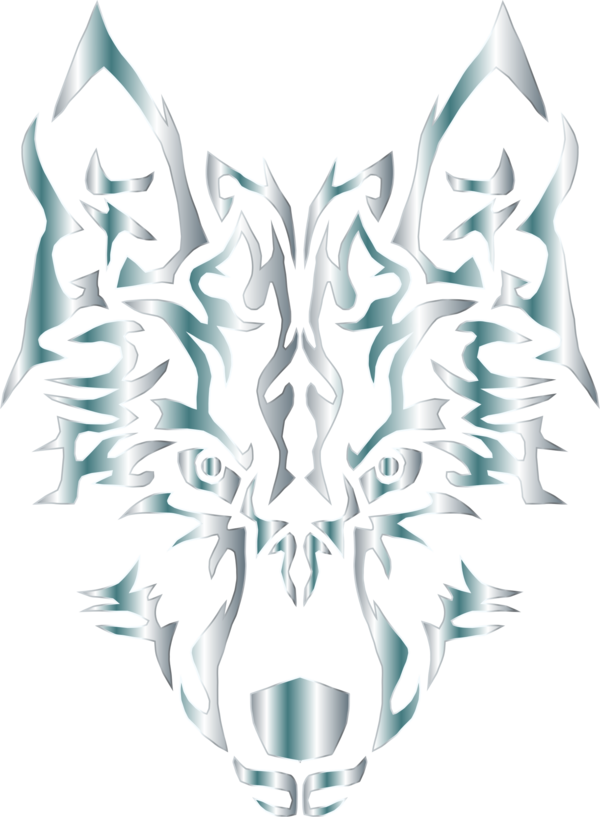 Free Wolf Head Line Wing Clipart Clipart Transparent Background