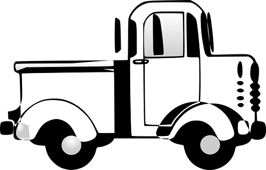 Free Truck Black And White Vehicle Car Clipart Clipart Transparent Background
