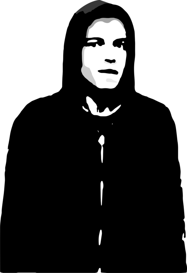 Free Hacker Black And White Man Male Clipart Clipart Transparent Background