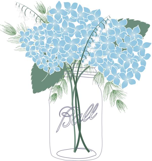 Free Hydrangea Flower Flora Plant Clipart Clipart Transparent Background