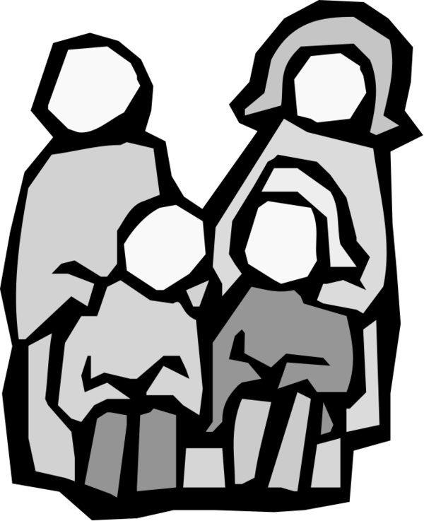 Free Family Black And White Headgear Line Art Clipart Clipart Transparent Background