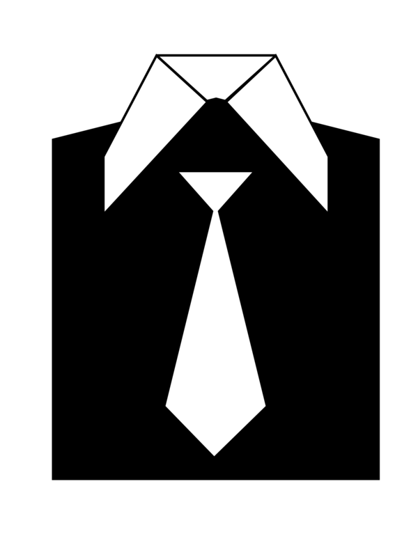 Free Dress Black And White Line Necktie Clipart Clipart Transparent Background