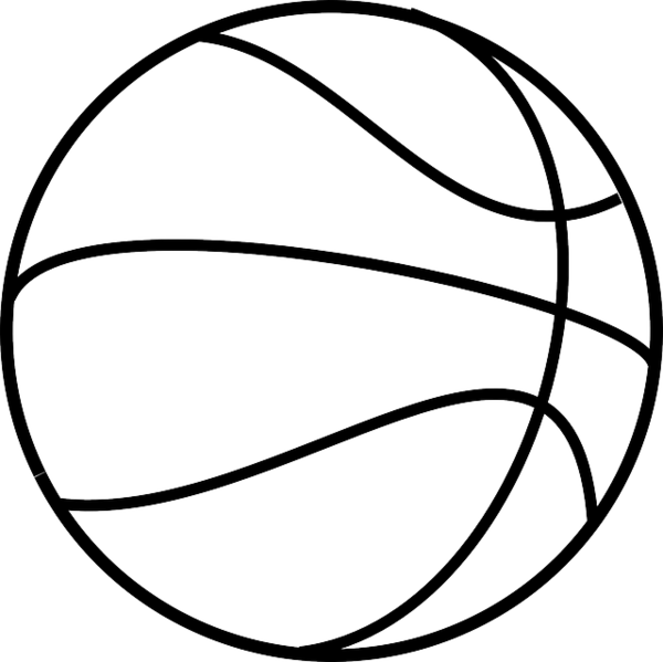 Free Basketball Black And White Circle Line Art Clipart Clipart Transparent Background