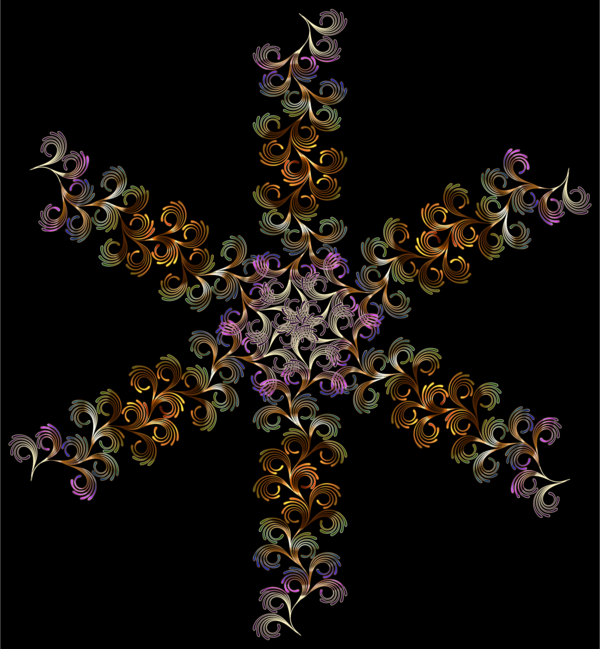 Free Snowflake Cross Symmetry Fractal Art Clipart Clipart Transparent Background