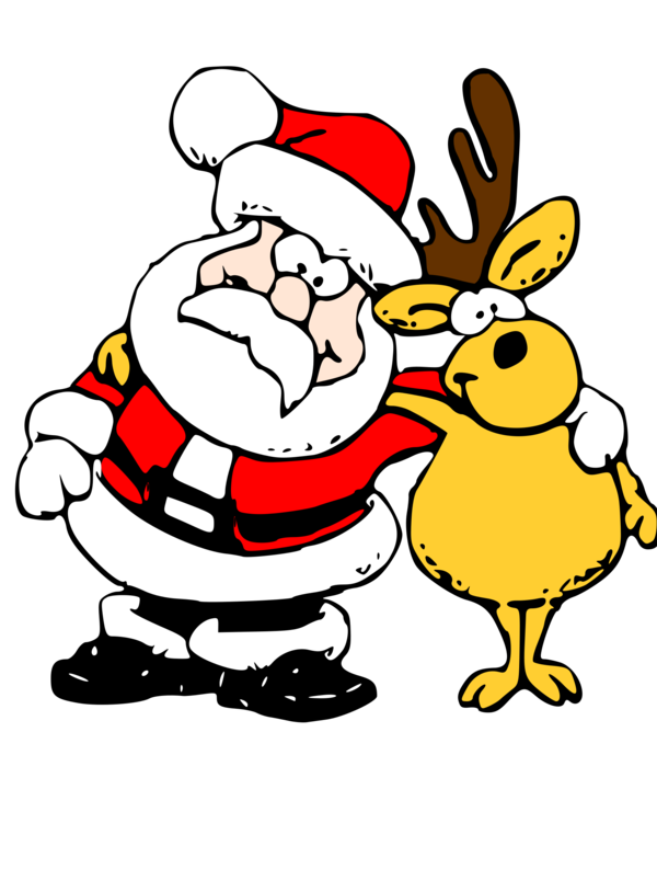 Free Reindeer Santa Claus Beak Christmas Clipart Clipart Transparent Background
