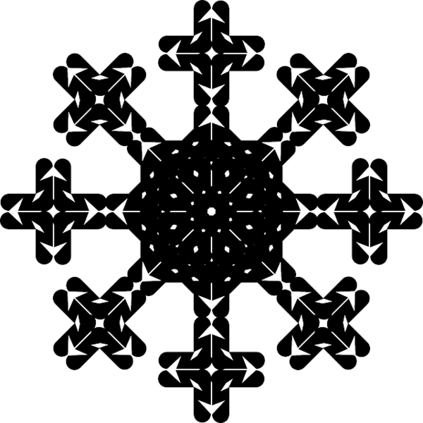 Free Winter Cross Black And White Symmetry Clipart Clipart Transparent Background
