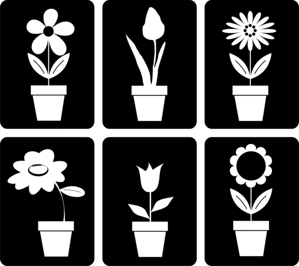 Free Tulip Black And White Flower Silhouette Clipart Clipart Transparent Background