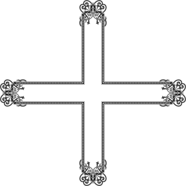Free Church Cross Black And White Line Clipart Clipart Transparent Background