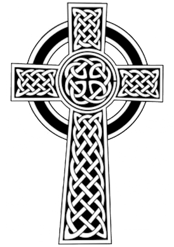 Free Christian Cross Black And White Line Art Clipart Clipart Transparent Background