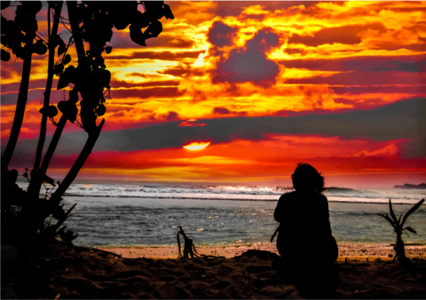 Free Ocean Sky Sunset Sunrise Clipart Clipart Transparent Background