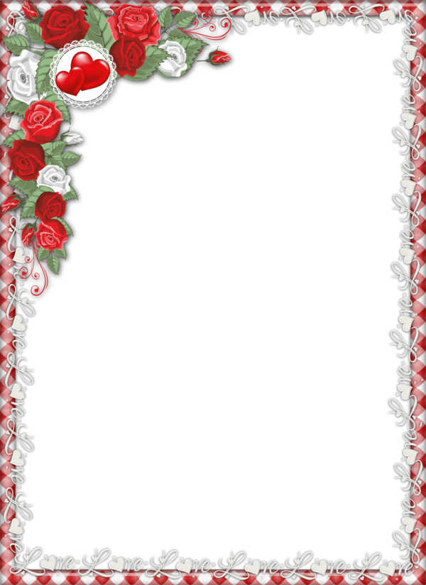 Free Rose Flower Picture Frame Heart Clipart Clipart Transparent Background