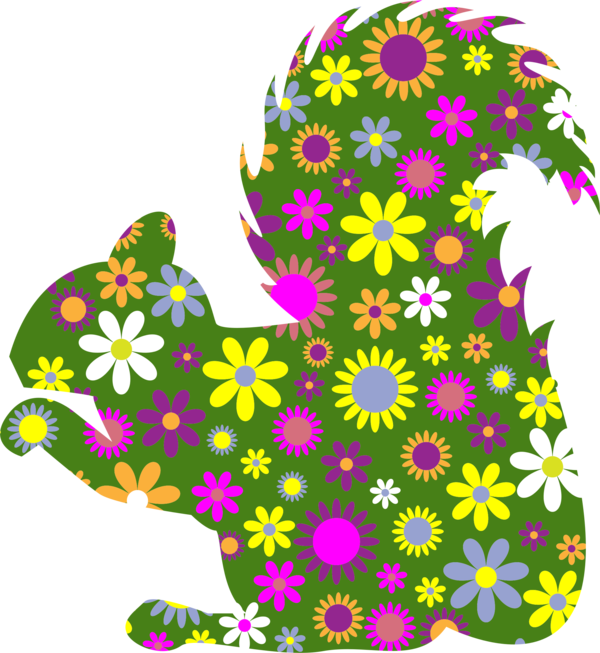 Free Squirrel Flower Flora Leaf Clipart Clipart Transparent Background