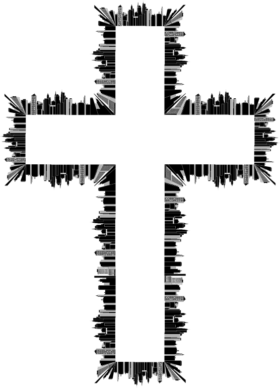 Free Church Cross Symbol Line Clipart Clipart Transparent Background