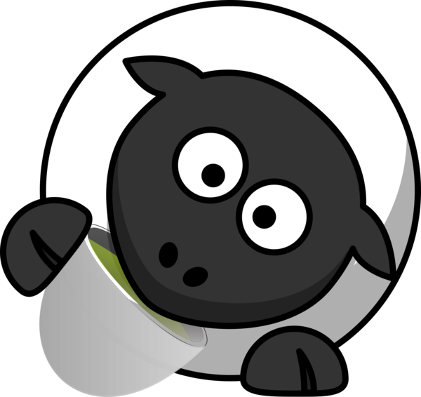 Free Sheep Snout Smile Black And White Clipart Clipart Transparent Background
