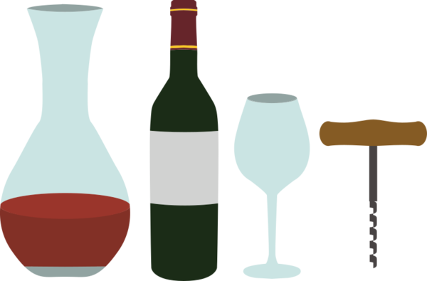 Free Wine Bottle Glass Bottle Stemware Clipart Clipart Transparent Background