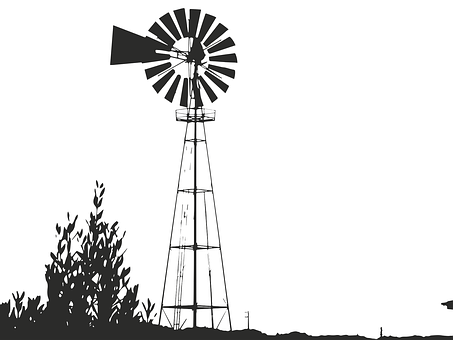 Free Wind Windmill Black And White Wind Clipart Clipart Transparent Background